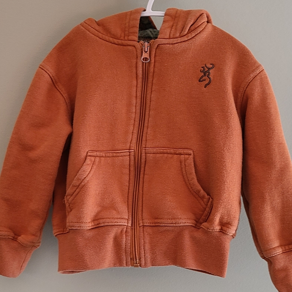 Browning rust colored zip up hoodie